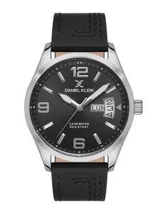 Daniel Klein Premium Men Black Dial &  Leather Straps Analogue Watch DK.1.13266-2
