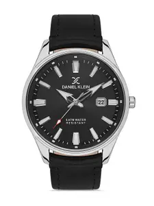 Daniel Klein Premium Men Black Dial & Leather Straps Analogue Watch DK.1.13272-1