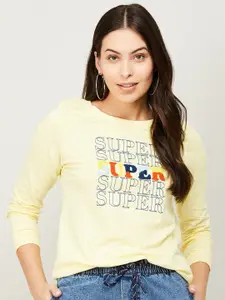 Fame Forever by Lifestyle Women Yellow Printed Sweatshirt