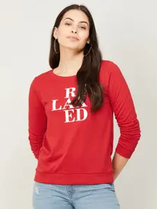 Fame Forever by Lifestyle Women Red Printed Sweatshirt