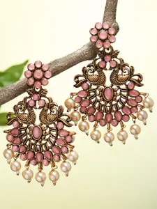 KARATCART Pink Classic Drop Earrings