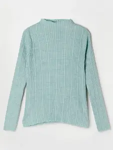 Fame Forever by Lifestyle Girls Mint Green Turtle Neck Acrylic Pullover Sweater