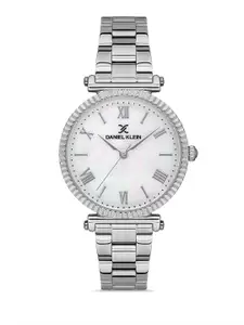 Daniel Klein Premium Women Silver Toned Dial Bracelet Strap Watch DK.1.13210-1