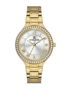 Daniel Klein Premium Women Silver & Gold-Toned Dial & Straps Analogue Watch-DK.1.13211-3