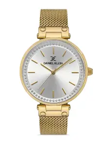 Daniel Klein Premium Women Silver And Gold Dial Bracelet Strap Watch DK.1.13214-3