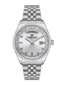 Daniel Klein Premium Women Silver-Toned Embellished Dial & Strap Watch DK.1.13220-1
