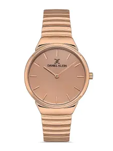 Daniel Klein Premium Women Rose Gold-Toned Dial & Strap Watch DK.1.13230-4