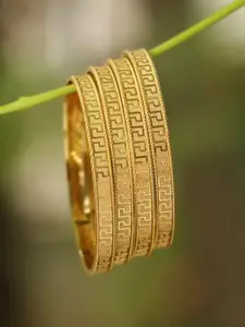 Adwitiya Collection Set Of 4 24CT Gold-Plated Bangles