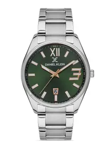 Daniel Klein Premium Men Green Dial & Silver Toned Strap Analogue Watch DK.1.13294-5_OR