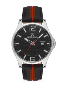 Daniel Klein Premium Men Black Dial & Leather Strap Analogue Watch DK.1.13297-2_OR