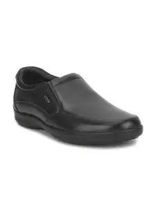 Liberty Men Black Solid Formal Leather Slip-Ons