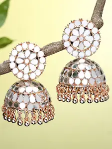 KARATCART Rose Gold Dome Shaped Jhumkas Earrings