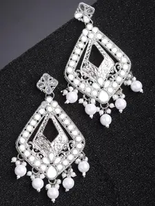 KARATCART Silver-Plated Classic Drop Earrings