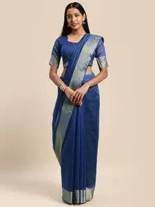 KALINI Women Blue Solid Art Silk Saree With Blouse