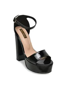 Flat n Heels Women Black Block Heels