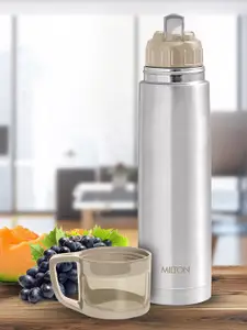 Milton Glassy 1000 Thermosteel 24 Hours Hot and Cold Bottle with Drinking Cup Lid 1000 ml