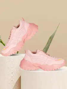 Denill Women Pink Mesh Running Non-Marking Shoes