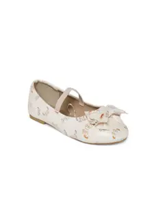 Pantaloons Junior Girls Off White Ballerinas with Laser Cuts Flats