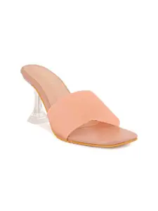 Cogner Peach-Coloured Block Heel