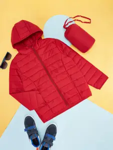 Pantaloons Junior Boys Red Puffer Jacket