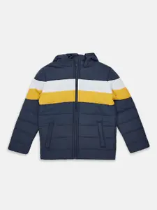 Pantaloons Junior Boys Navy Blue Colourblocked  Puffer Jacket