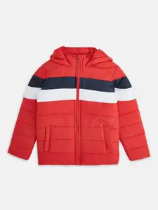 Pantaloons Junior Boys Red Colourblocked Puffer Jacket