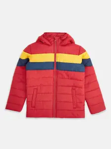 Pantaloons Junior Boys Maroon & Blue Colourblocked Puffer Jacket