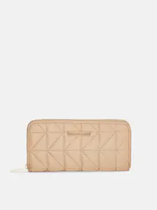 Forever Glam by Pantaloons Women Textured Quilted PU Zip Around Wallet
