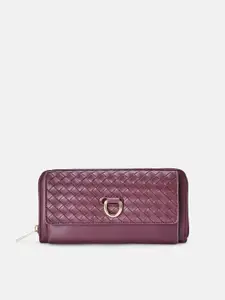 Forever Glam by Pantaloons Women Lavender Textured PU Zip Around Wallet