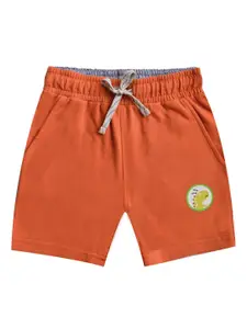 Milou Boys Orange Solid Pure Cotton Shorts