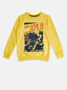 Pantaloons Junior Boys Yellow Printed Sweatshirt