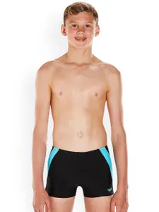 Speedo Boys Black Colour-Blocked Swim Shorts