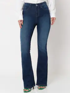 Vero Moda Women Flared High-Rise Light Fade Cotton Jeans