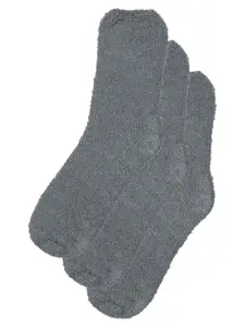 TOFFCRAFT Men Pack Of 3 Grey Solid Above Ankle Length Socks