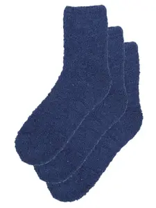 TOFFCRAFT Men Pack Of 3 Blue Solid Above Ankle-Length Socks