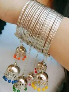 Krelin Women Silver-Toned German Silver Brass-Plated Bangle-Style Bracelet
