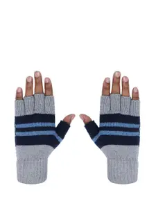 LOOM LEGACY Men Grey Self-Design Winter Gloves
