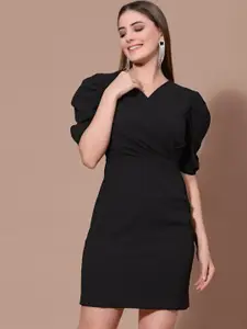 Strong And Brave Odour Free Solid Crepe Sheath Dress