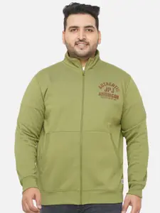 John Pride Plus-Size Men Olive Green Sweatshirt