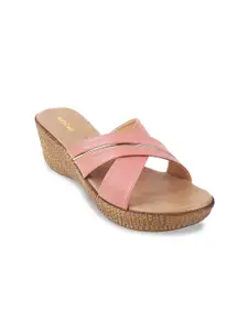 Mochi Peach-Coloured Platform Sandals