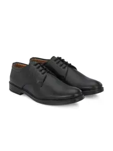 Azzaro Black Men Black Solid Synthetic Leather Formal Derbys