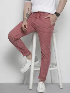 The Indian Garage Co Men Pink Joggers Trousers