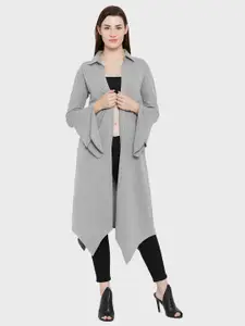 Hypernation Women Grey Melange Longline Shrug