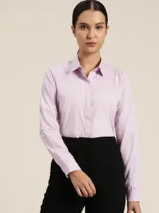 Hancock Women Solid Regular Fit Pure Cotton Formal Shirt