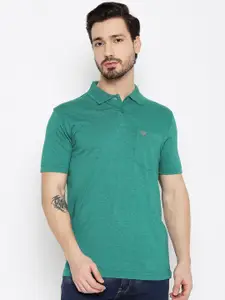 Duke Men Green Polo Collar T-shirt