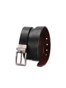 Elite Crafts Men Black & Brown Textured Reversible Leather Formal Belt