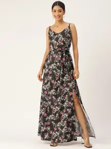 Sleek Italia Floral Crepe Maxi Dress