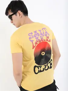 HIGHLANDER Men Yellow Printed  Slim Fit T-shirt