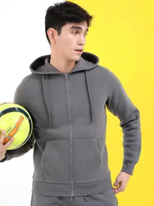 HIGHLANDER Men Grey Hooded Sweatshirt