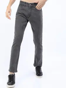 KETCH Men Charcoal Straight Fit Cotton Stretchable Jeans
